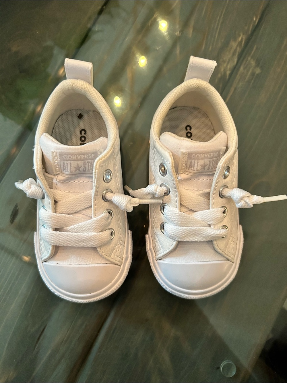 Converse Classic White Canvas Toddler Baby Sneakers - Picture 2 of 4